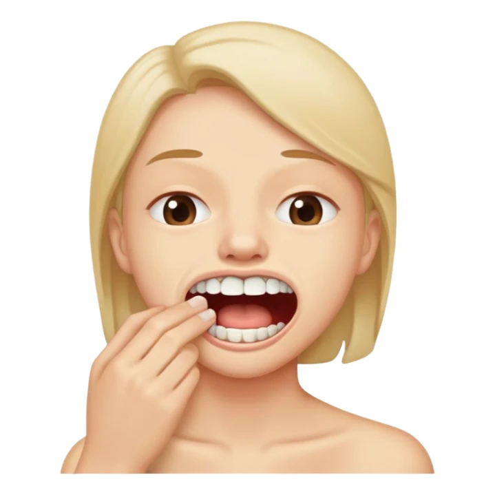 Holding breath while biting bottom lip with teeth sticker