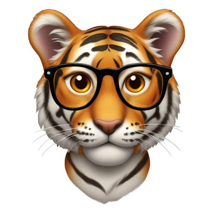 tiger wearing heart glasses sticker