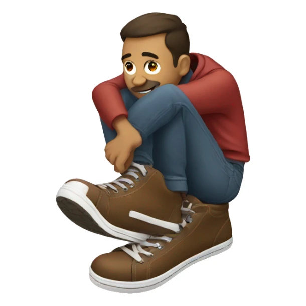 guy inside a shoe sticker