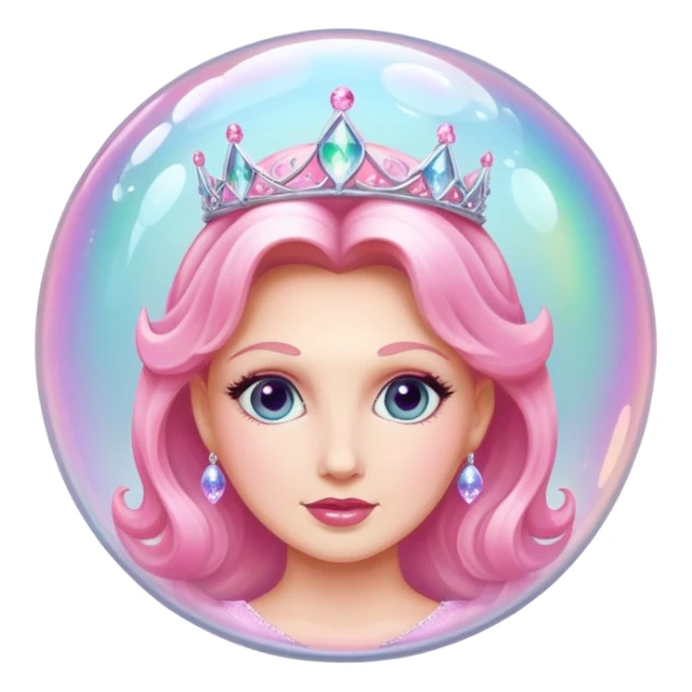 Glinda head in a bubble pink sticker
