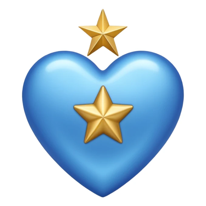 blue heart with a star sticker