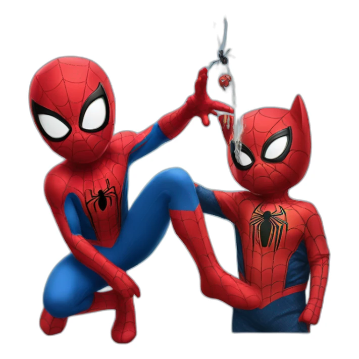hello kity with spider man  sticker