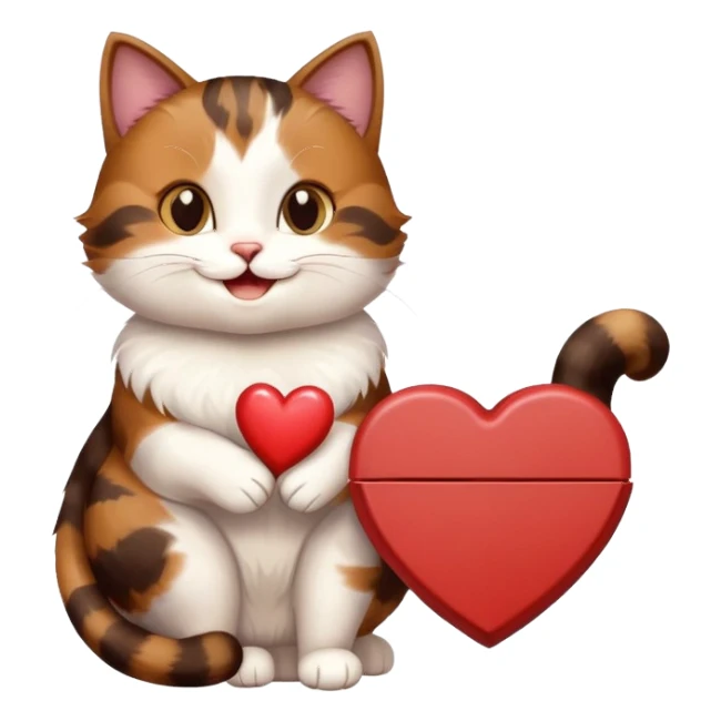 cat holding a heart shaped chocolate box sticker