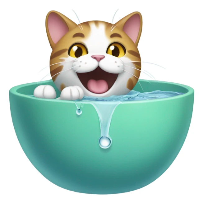 Cat drink water sticker