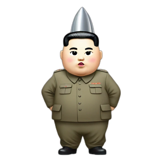 fat Kim jong un carry cute missle sticker