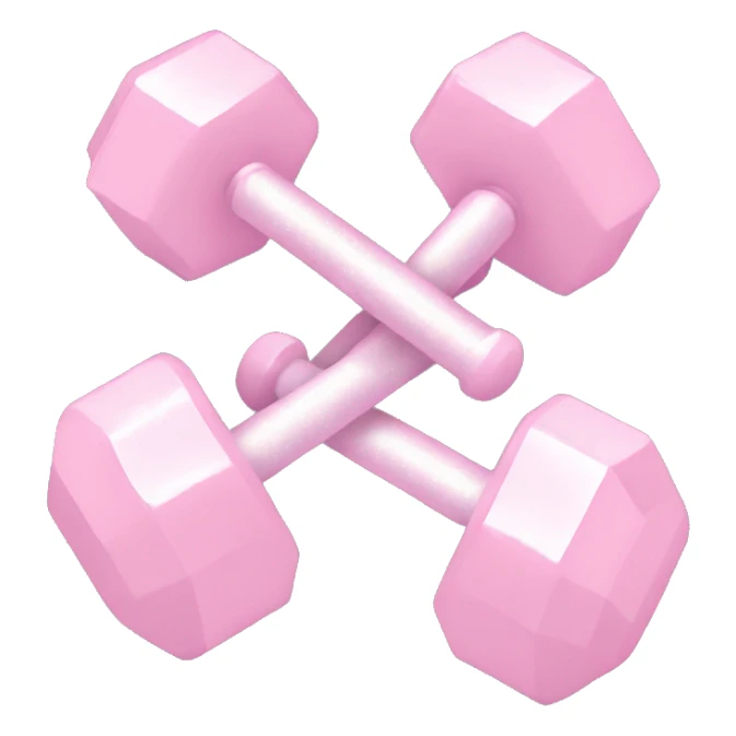 pale pink dumbells with sparkles sticker