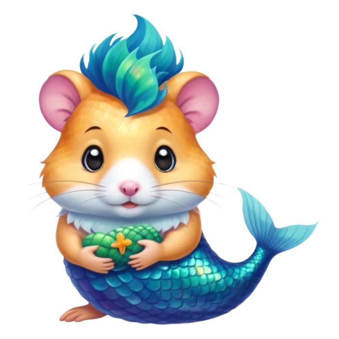 mermaid hamster sticker