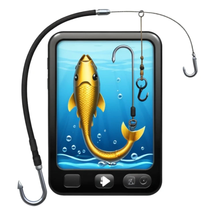 phishing maybe a phone and a hook somewhere? sticker