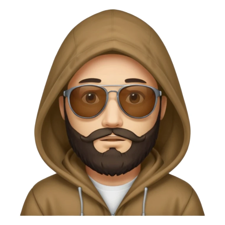 hooded people with beared with sunglass sticker