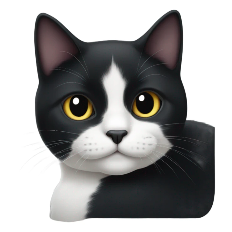 Black cat with tuxedo sticker