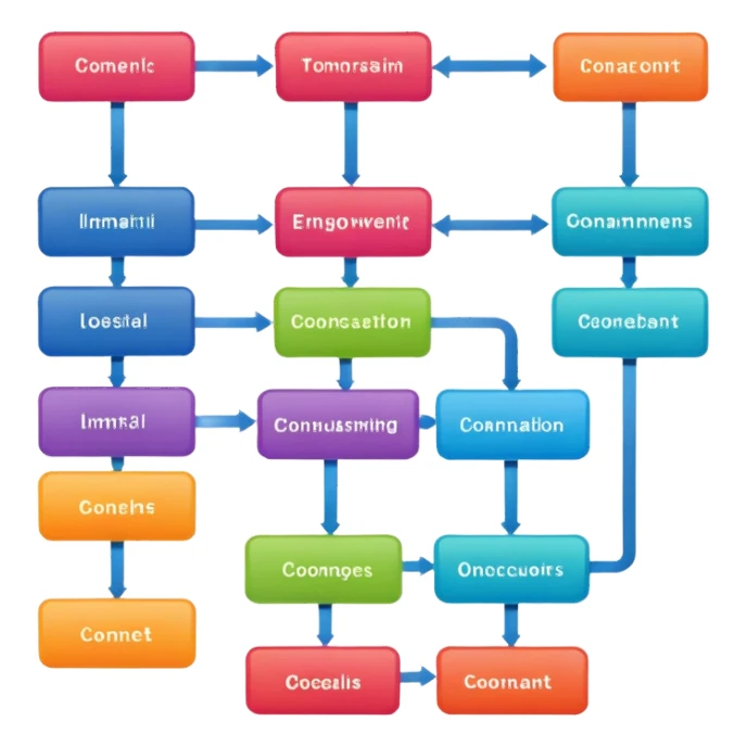 A simple colorful flowchart sticker