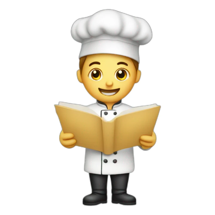 chef reading recipe sticker