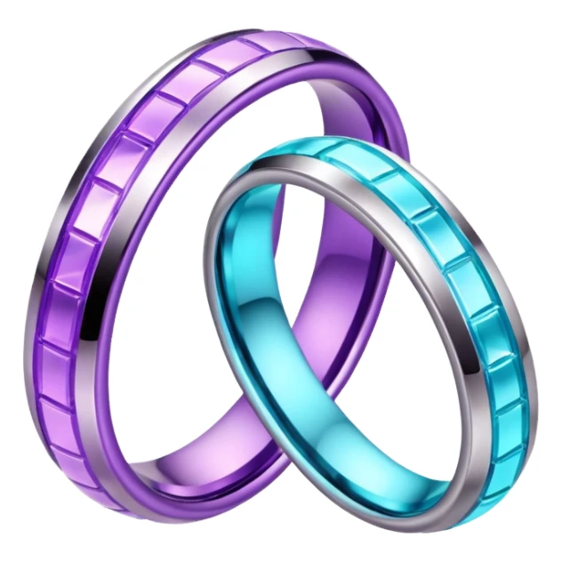 glitter purple and cian marry ring sticker