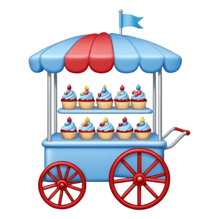 cake cart 98% blue 2% red sticker