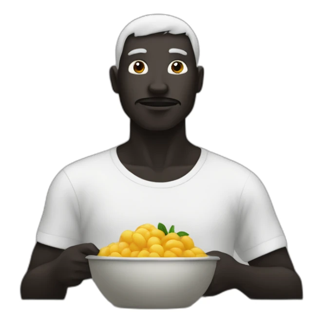 Homme noir mange pastèque dans seau blanc sticker