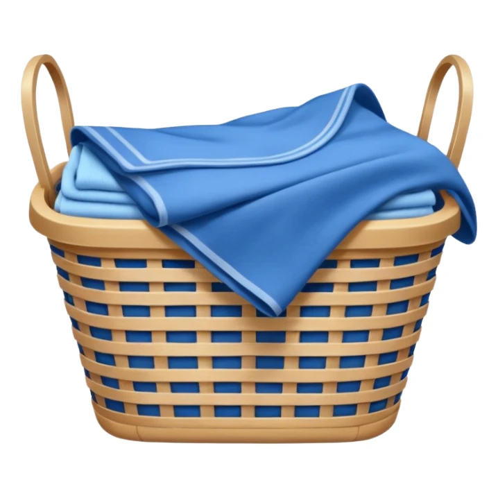 LAUNDRY white BASKET WITH FOLDED blue CLOTHES sticker