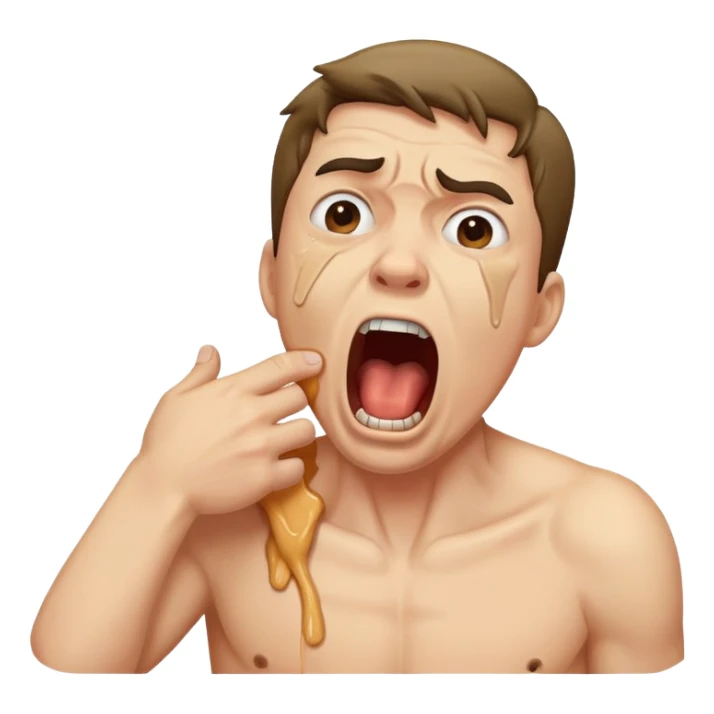 Man choking himself while screaming  sticker