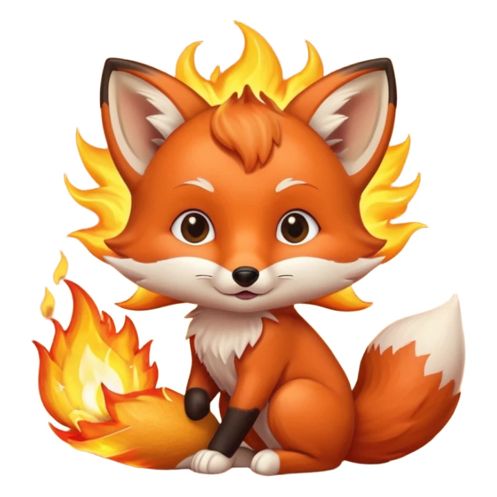 Baby fox holding a burning sun ☀️🦊 sticker