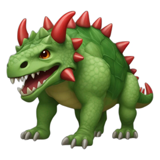 Green Tarasque with six feets and red horns sticker