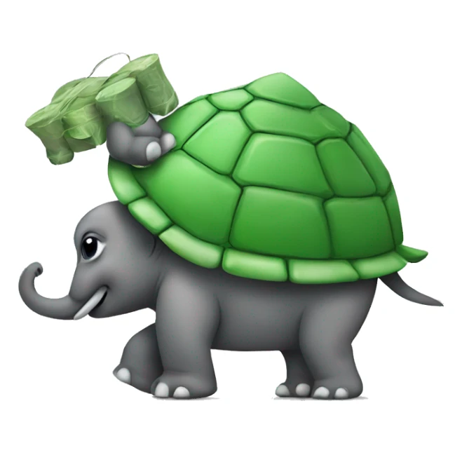 a turtle with four elephant on its back holding the disk world sticker
