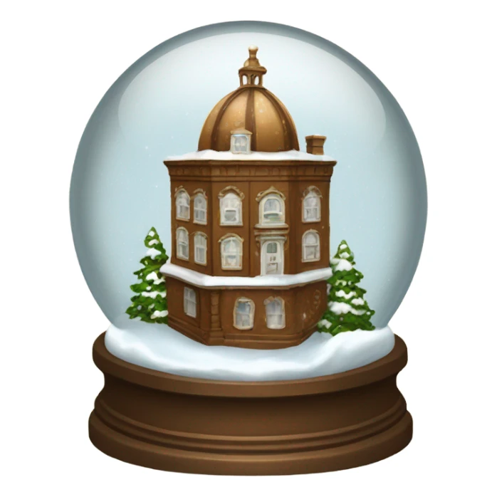 vintage brown rococo snow globe sticker