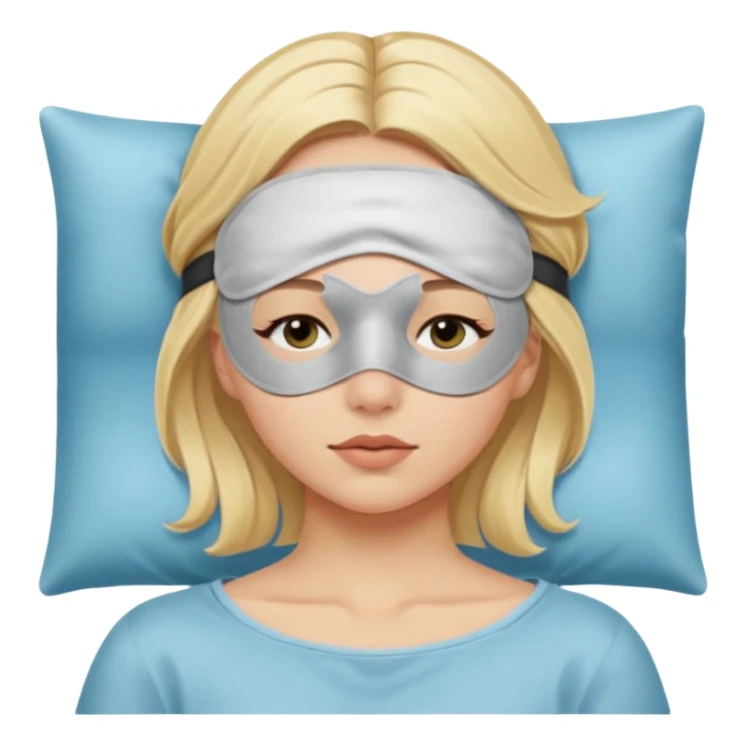 Девушка блондинка с маской для сна на лбу sticker