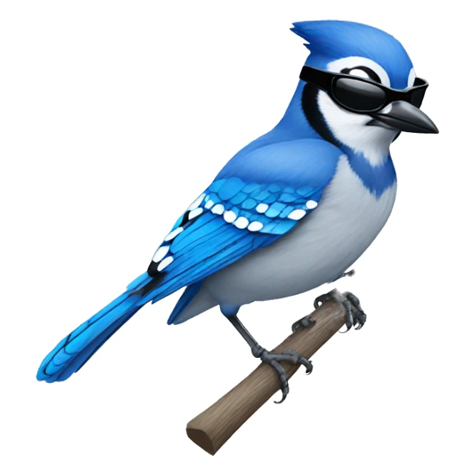 Blue jay with sunglasses sticker