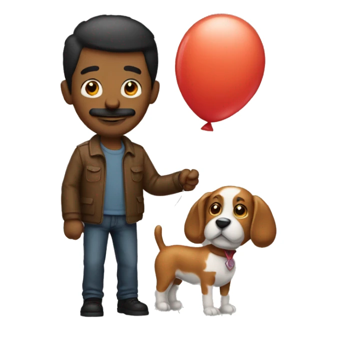 Man with a ballon dog  sticker