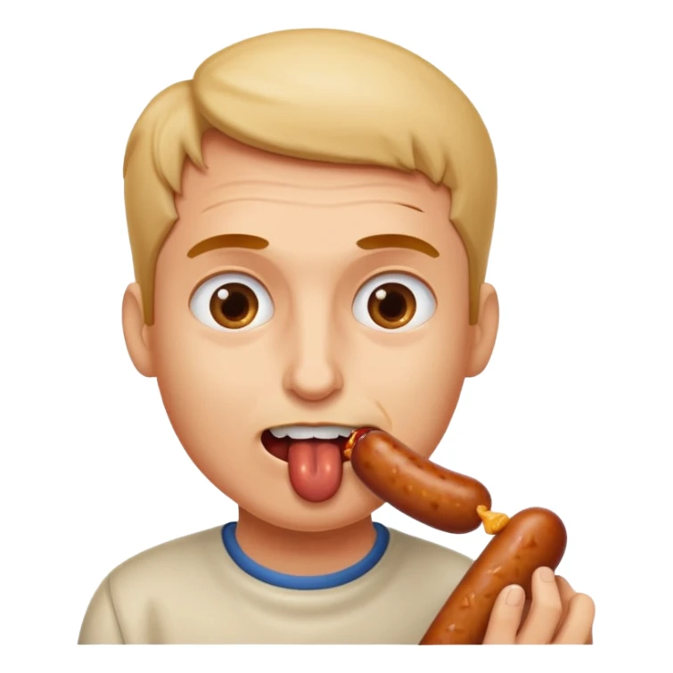 Face eating a sausage sticker