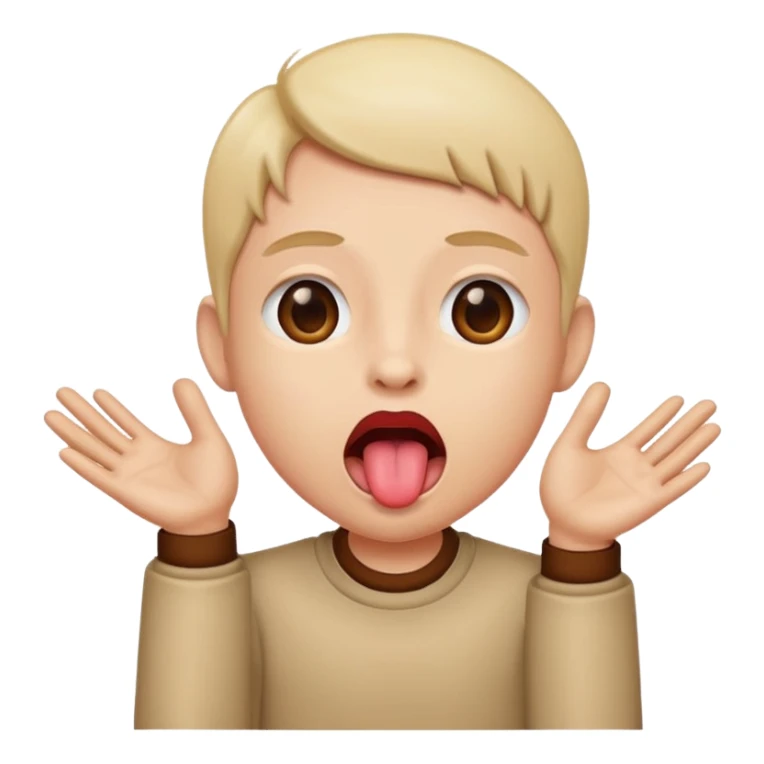 tounge out with hands to the side sticker