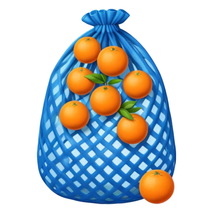 oranges in blue mesh bag sticker