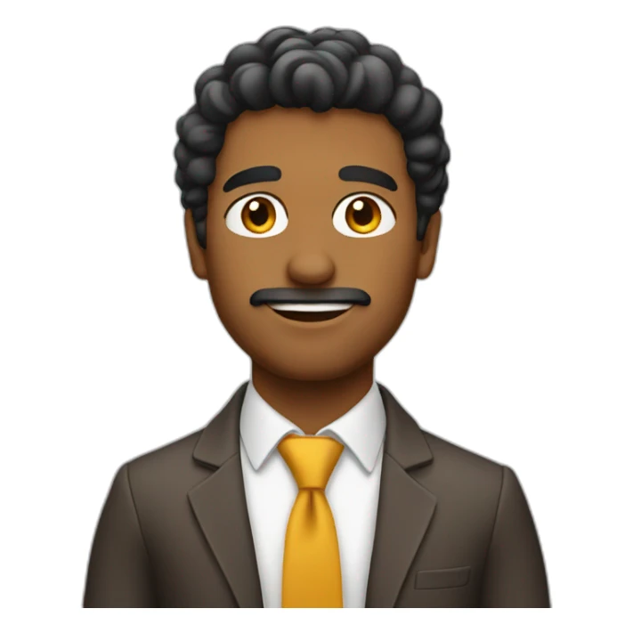 brown man looks smart sticker