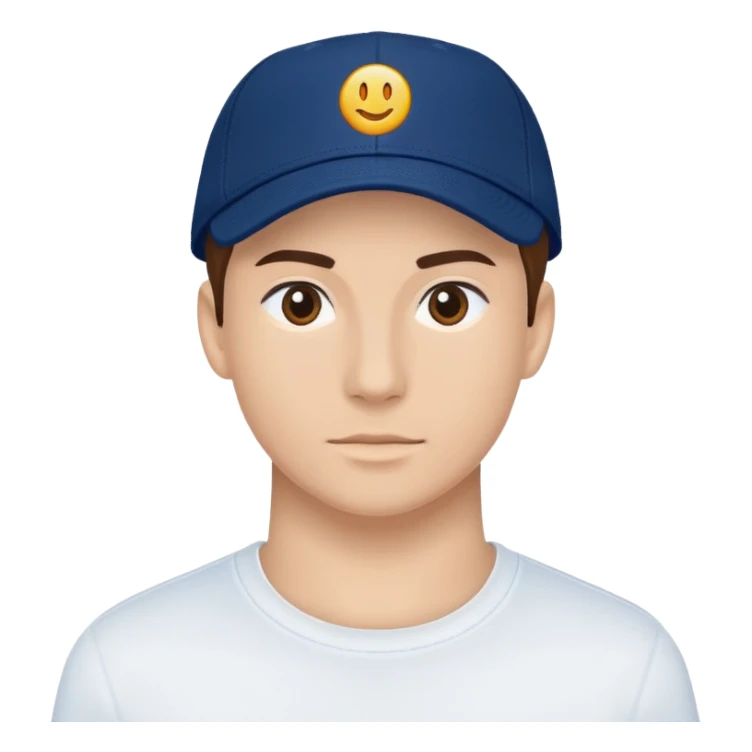 cap with a simple logo on the front panel sticker