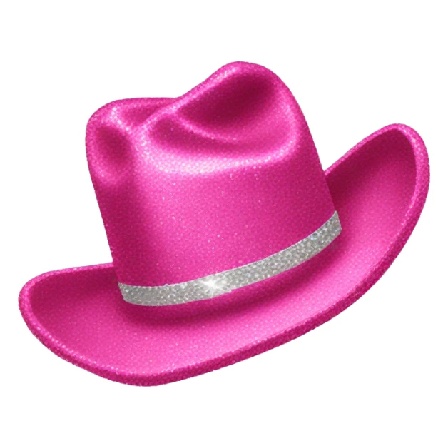 Pink sparkly cowboy hat sticker