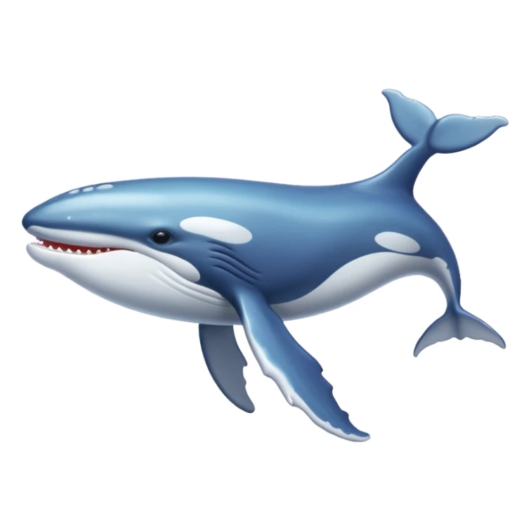 white, shiny, humpback whale sticker