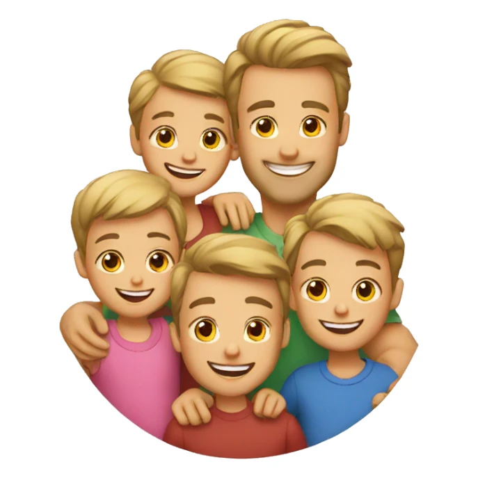 dad with kids sticker