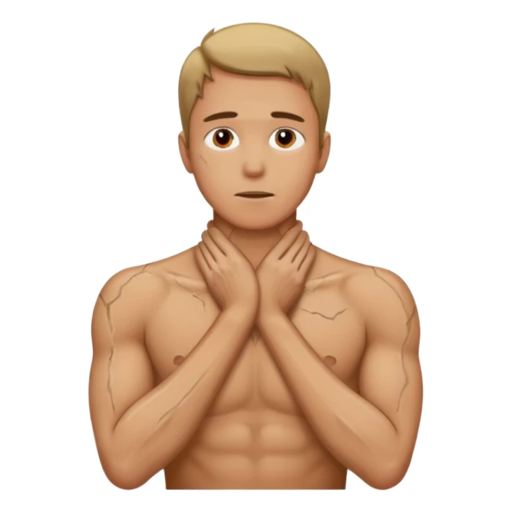 Man with hands around neck sticker