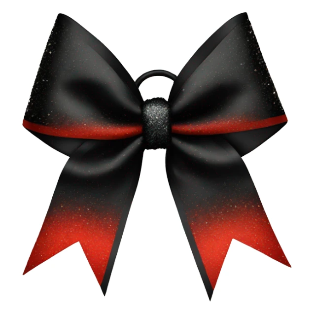 black and red cheer bow with sparkles  sticker