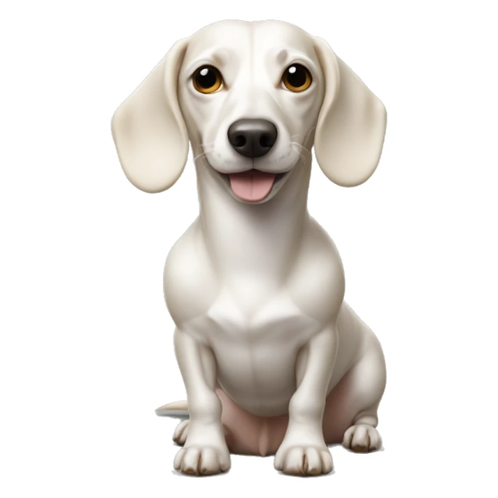 White Weiner dog  sticker