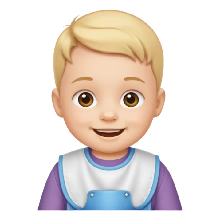 baby with bib sticker