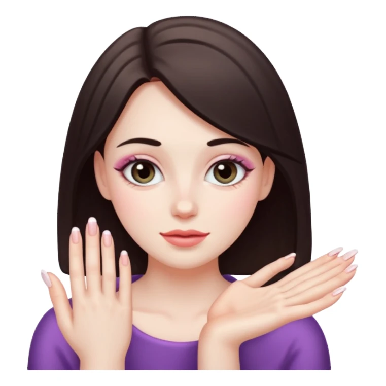 blushing face with nails and feets behind sticker