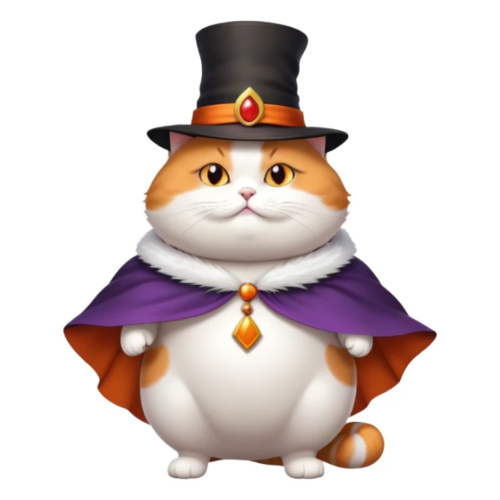 Magician fat cat sticker