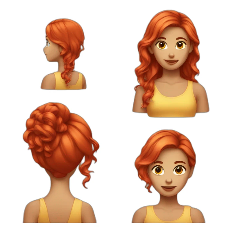 Fille cheveux rouge sticker