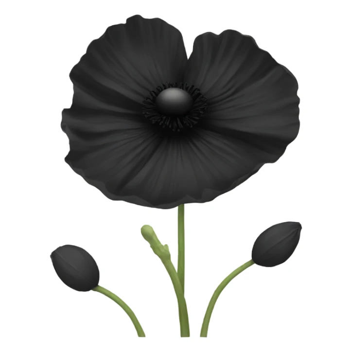 Black poppy sticker