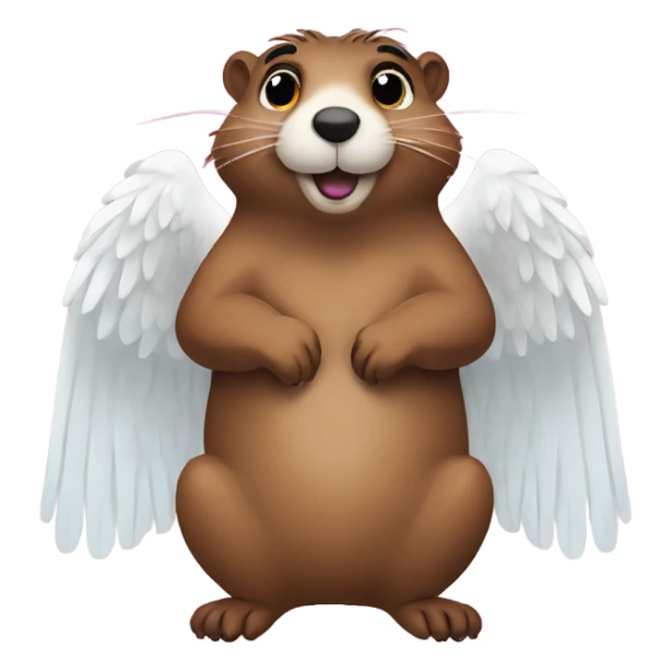 Groundhog with wings angel sticker