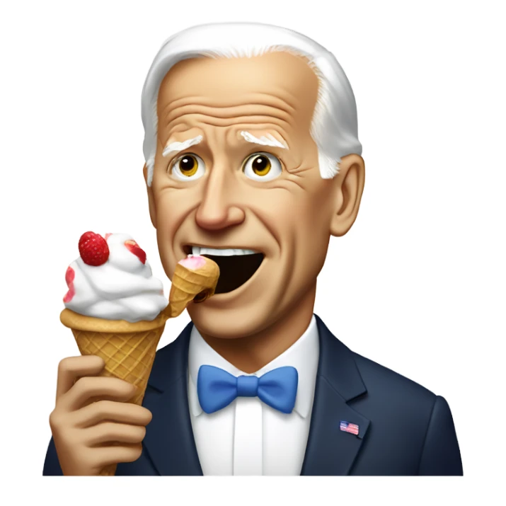 Joe Biden eating ice cream  sticker
