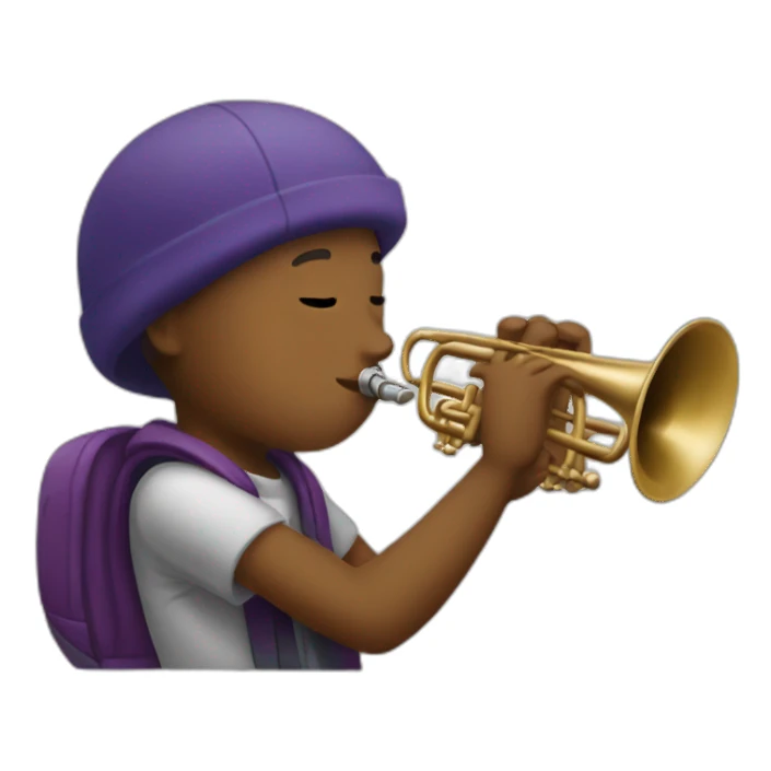 Among us playing trumpet sticker