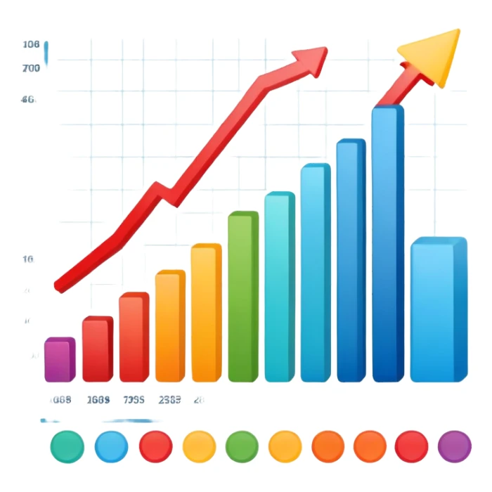 chart graph with growing metrics sticker