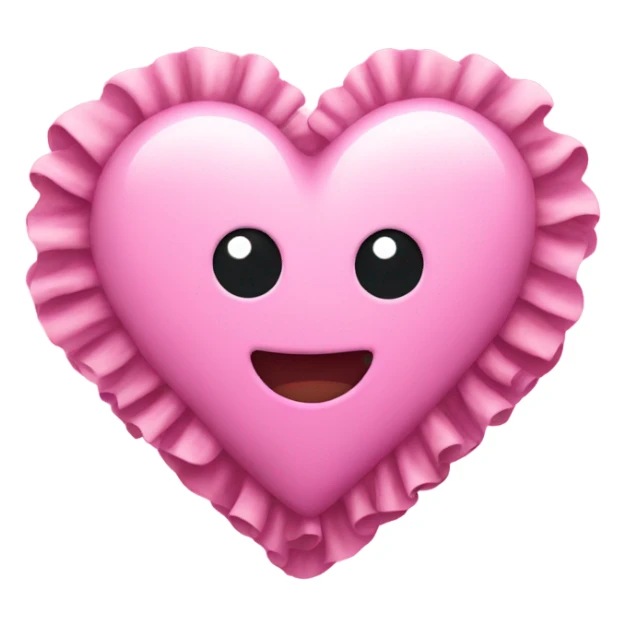 Pink frilly heart sticker