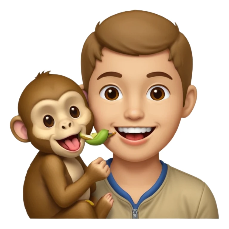 Glad person licking a monkey sticker